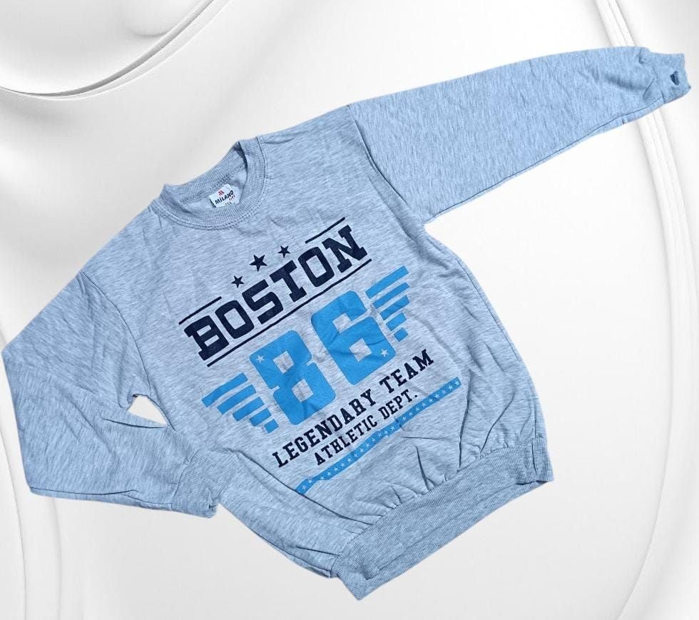 BLUZA baieti din bumbac vatuit, 7-12 ani, 5/set engros