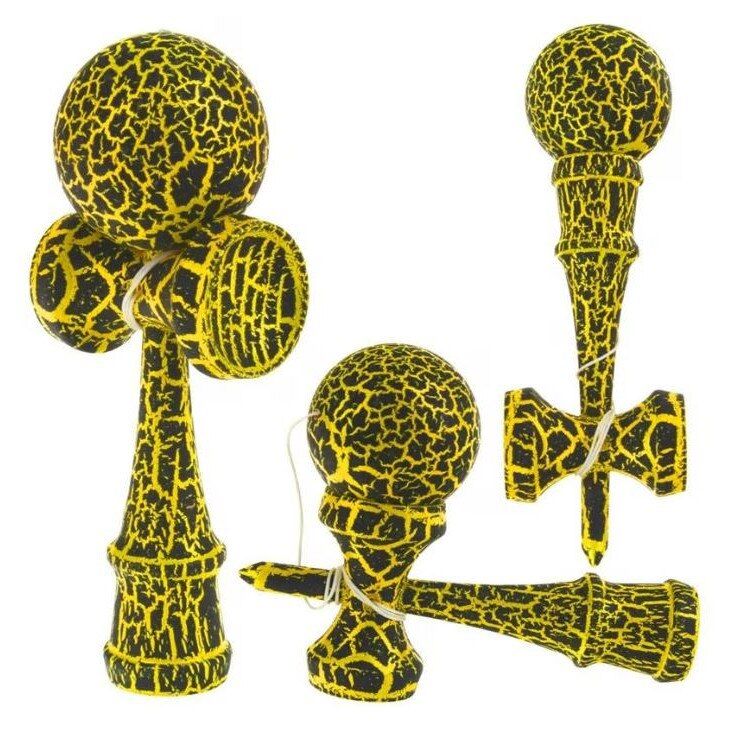 Kendama din lemn 18 cm, cracked– model clasic cu design crapat, suprafata antialunecare