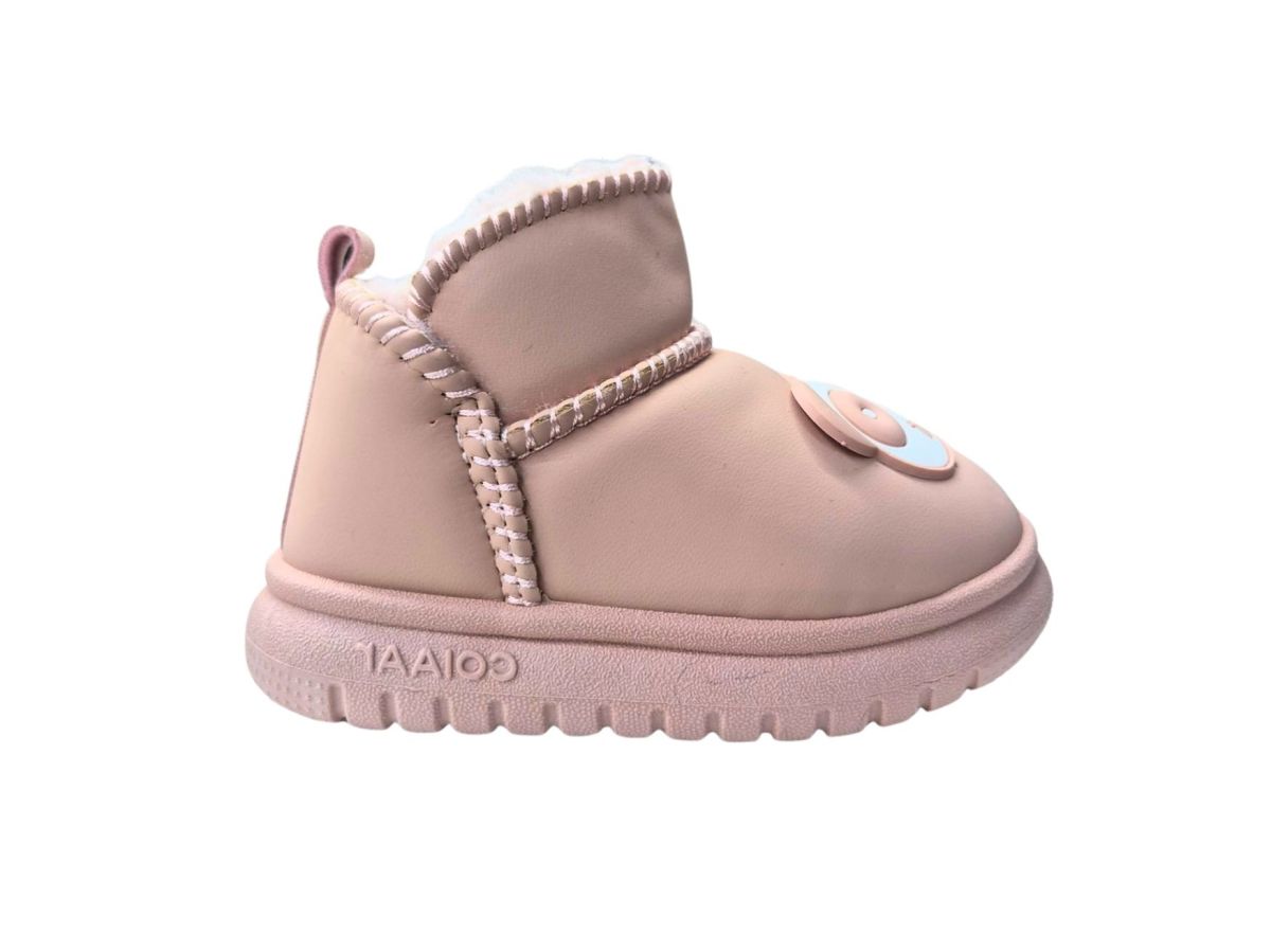 Ghete Copii tip UGG, Imblanite, Blana Sintetica Moale, Accesoriu Ursulet, Material Textil, Engross, Marimi 28-33, 6buc/serie,roz