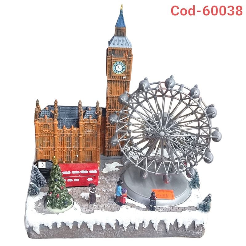 Decorațiune de Crăciun Londra cu lumini, 30 x 20 x 35 cm