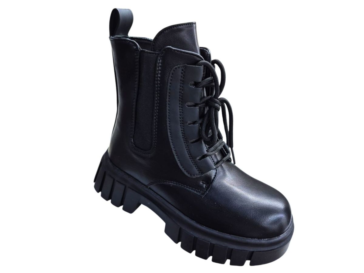 Bocanci Iarna Fetite, Model Casual, Design Simplu, Inchidere Fermoar+ Siret, Piele Ecologica, Talpa Antiderapanta, Engross, Marimi 32-37, 8buc/bax