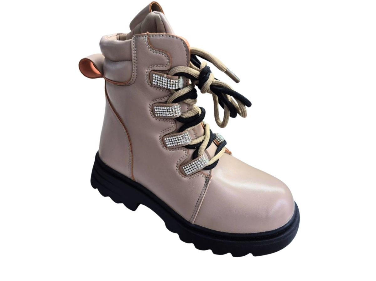 Bocanci Imblaniti Fete, Piele Ecologica, Blana Sintetica Moale, Inchidere Fermoar+Siret, Design Simplu, Engross, Marimi 32-37, 8buc/bax