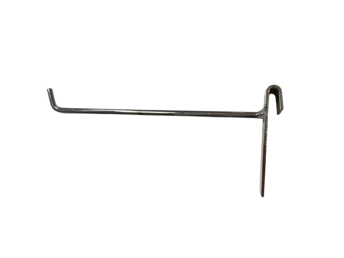 Carlig metalic pentru panou, culoare nichel, dimensiuni: 2 x 8 x 17 cm