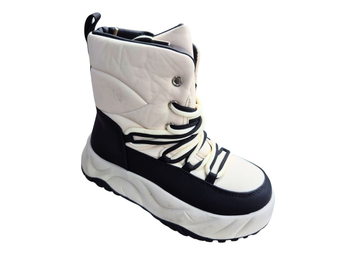 Cizme Sport Inalte Fete, Interior Imblanit, Inchidere Siret+Fermoar, Textil Impermeabil, Talpa Antiderapanta, Engross, Marimi 32-37, 8buc/bax alb