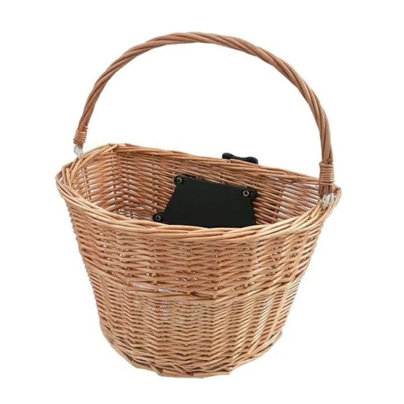 Cos din ratan pentru bicicleta, detasabil, mecanism tip CLICK, 21x34x41cm, natur Engros