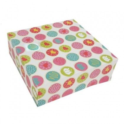 CUTII CU CAPAC COLOR PENTRU PRAJITURI 25X25X8 cm (50buc/set)