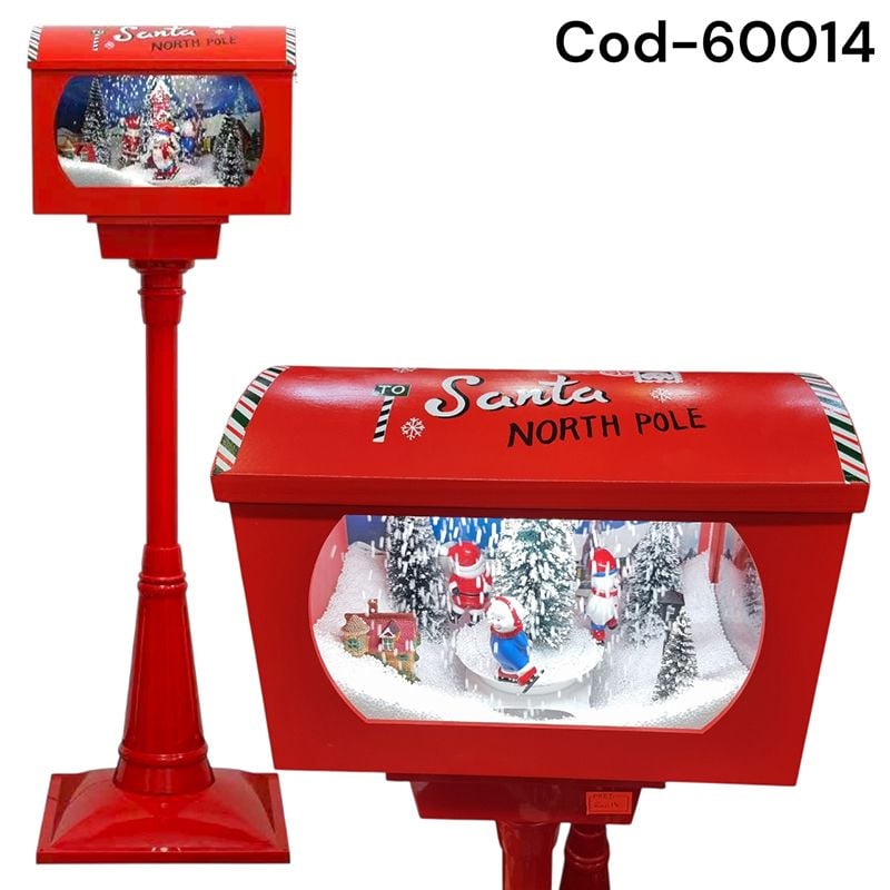 Felinar Decorativ de Crăciun cu Scenă Luminoasă, 120 cm inaltime