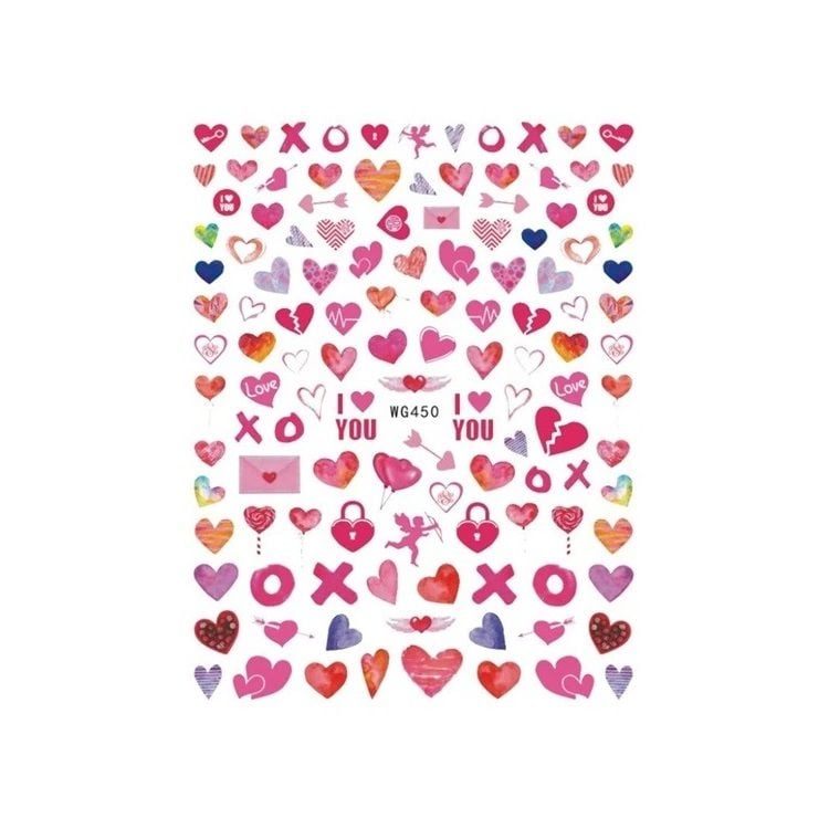Sticker Decor Unghii 3D Sela, model Valentine’s Day WG450 engross
