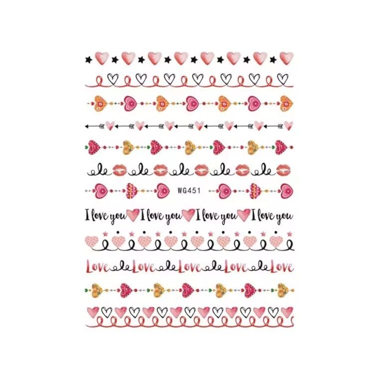 Sticker Decor Unghii 3D Sela, model Valentine’s Day WG451 engross