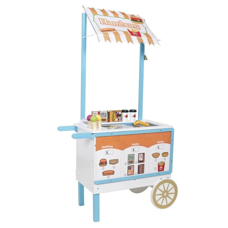 Toneta pe roti pentru inghetata, 2 sertare, accesorii incluse, roti mobile, 68x31.5x118 cm, MDF Engros