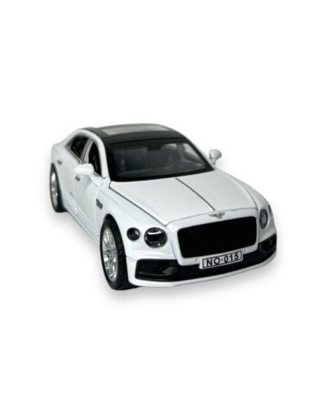 Macheta Bentley Continental GT, Metal, Cu Lumini si Sunete de Motor, Functii de Deschidere Usi si Pull-Back, 15 cm, Alb