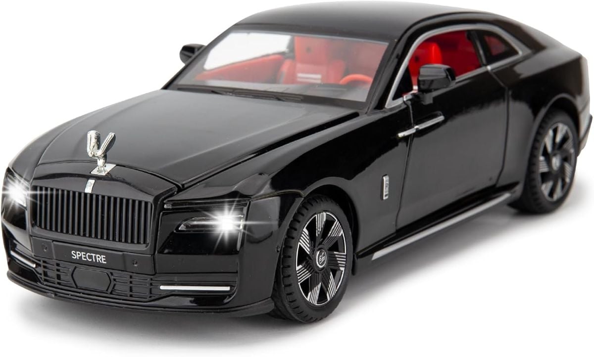 Automacheta Rolls Royce Spectre, 20 cm, Usi, Capota si Portbagaj Deschizatoare, Emblema Mobila, Lumina si Sunet