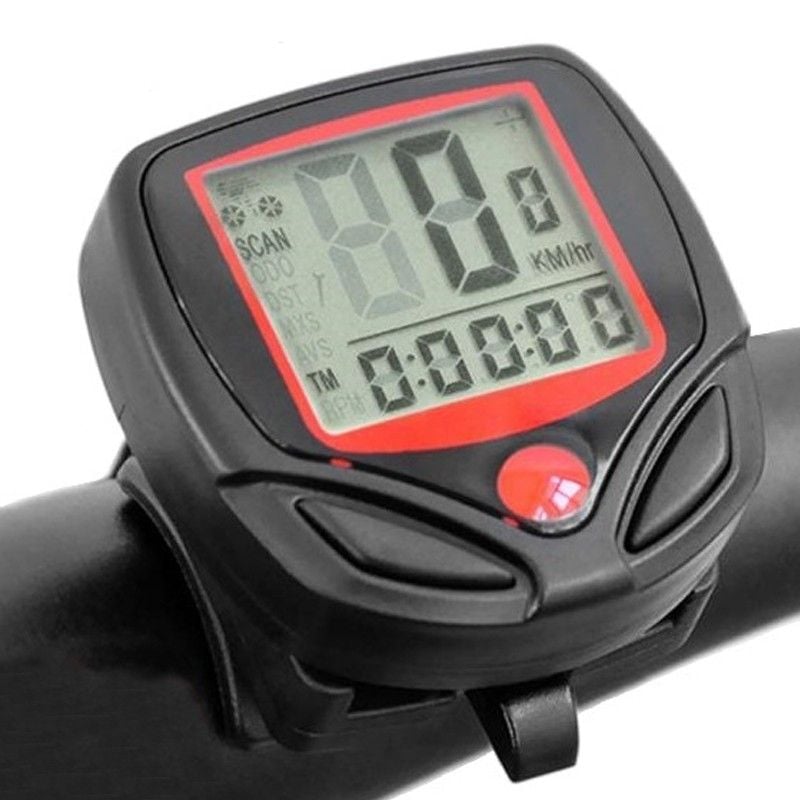 Kilometraj digital pentru bicicleta, 13 functii, display LCD, baterie CR2032 Engros
