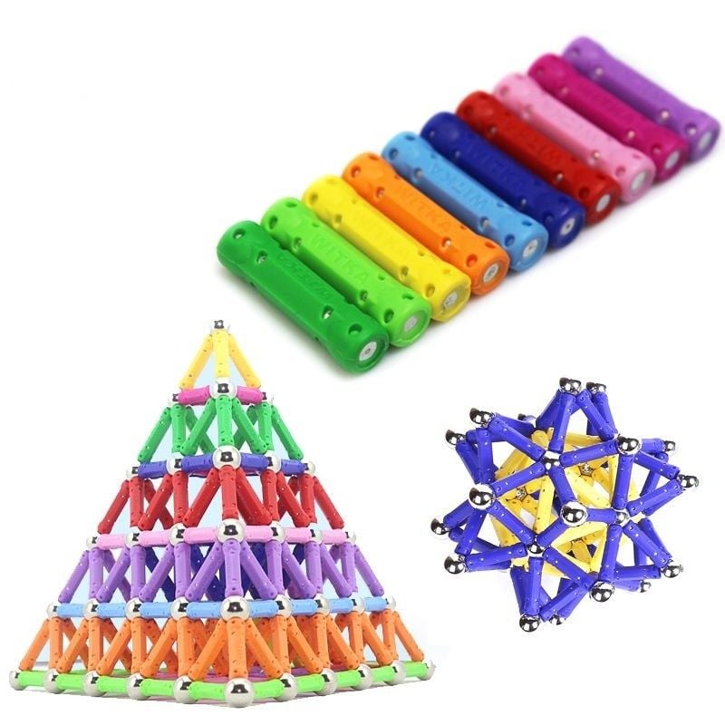 Set constructie magnetic 3D, 230 piese, joc educativ creativ, varsta 6+, ProCart Engros