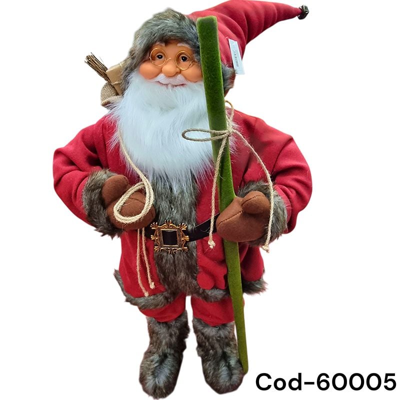 Moș Crăciun decorativ cântător 90cm, textil – cu baterii,engros