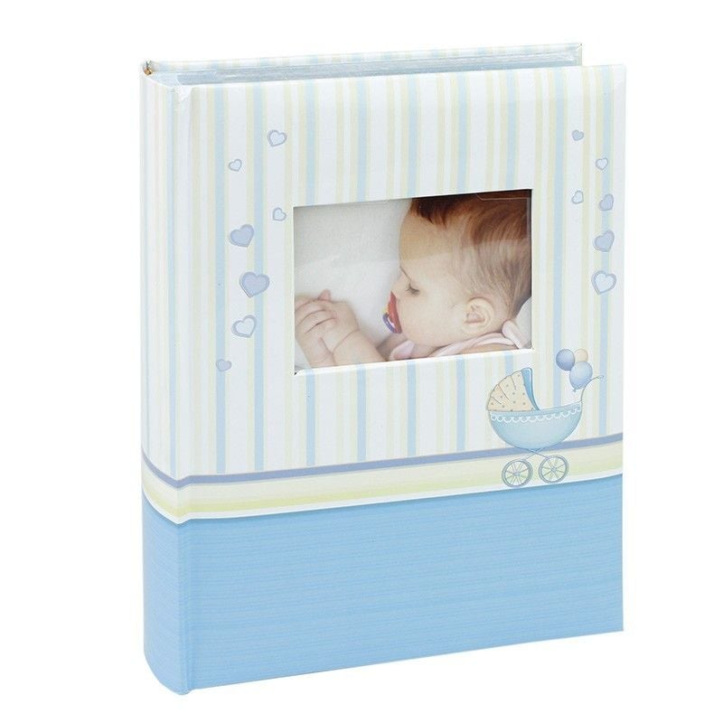 Album foto Baby Chart Book, personalizabil, 300 fotografii, 10x15 cm, spatiu notite, pagini cartonate Albastru Engros