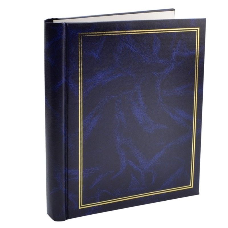 Album foto Clasic, 10 file autoadezive, tip carte, spatiu notite, format 9x13, 10x15, pagini cartonate, dimensiune 25x29 cm Albastru Engros