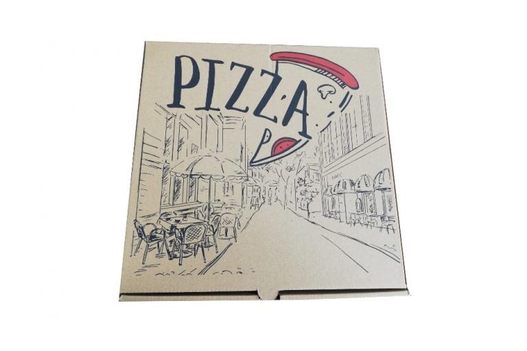 CUTII PIZZA „DELICIOUS PIZZA” NATUR 28x28x3.5 cm (100buc/set)