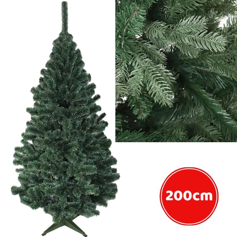 Brad en-gros artificial 210 cm cu 380 crengi si suport plastic – In cutie cu tematica de craciun
