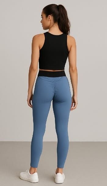 Colanti licra, cu elastic negru in talie si efect de push-up, en-gross