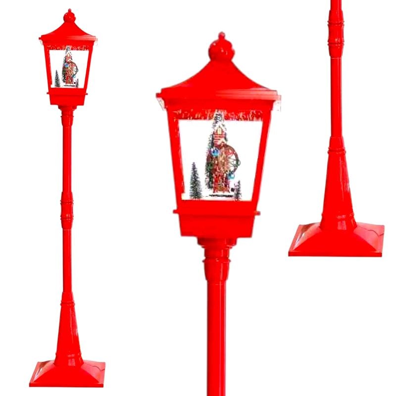 Felinar Decorativ de Crăciun 180cm cu Scenă Luminoasă