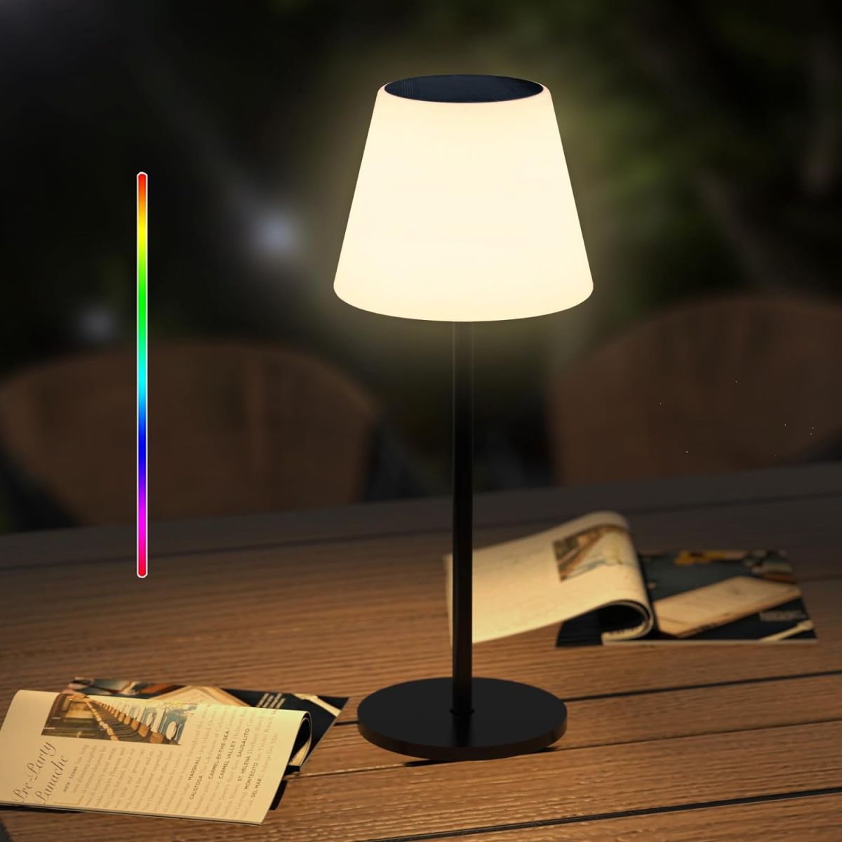 Lampa de Masa Solara RGBW cu Telecomanda, ClassLights - Iluminat Exterior cu 2 Optiuni de Inaltime Engros