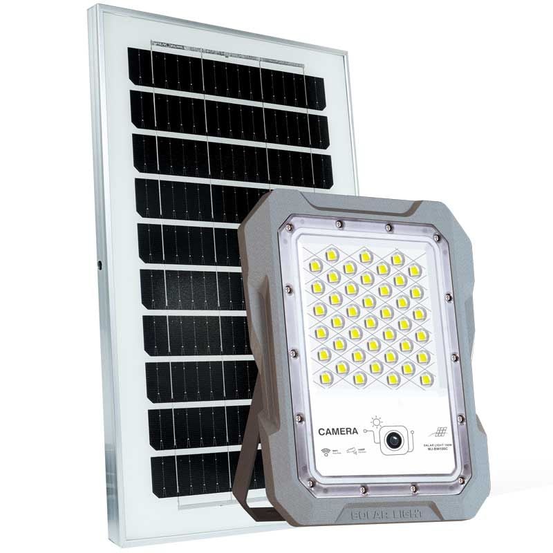 Proiector LED Solar cu Camera 4MP, Senzor si Control prin APP - 100W, Panou Solar 18W, Acumulator 18Ah, ClassLights Engros