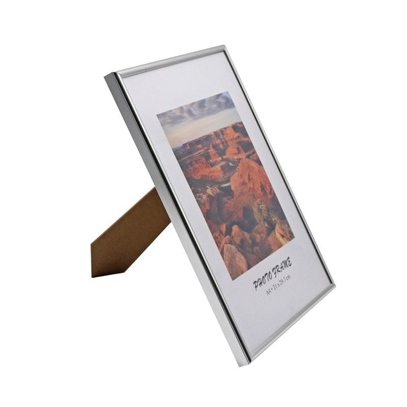 Rama foto A4, suport de birou, design elegant, aluminiu Argintiu Engros