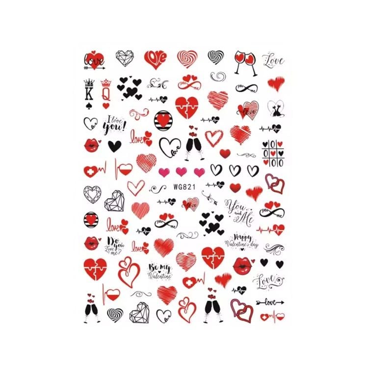 Sticker Decor Unghii 3D Sela, model Valentine’s Day WG821 engross