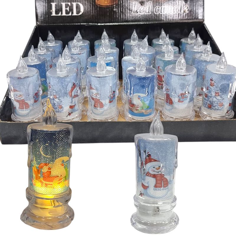Decoratiune led de Craciun tip candela 24/buc pe set, 4 x 9 cm