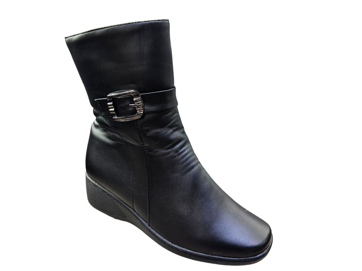 Cizme Dama Iarna, Piele Ecologica, Talpa Inalta, Inchidere Fermoar, Design Catarama Aplicata Lateral, Interior Imblanit, Engross, Marimi 36-41, 8buc/bax