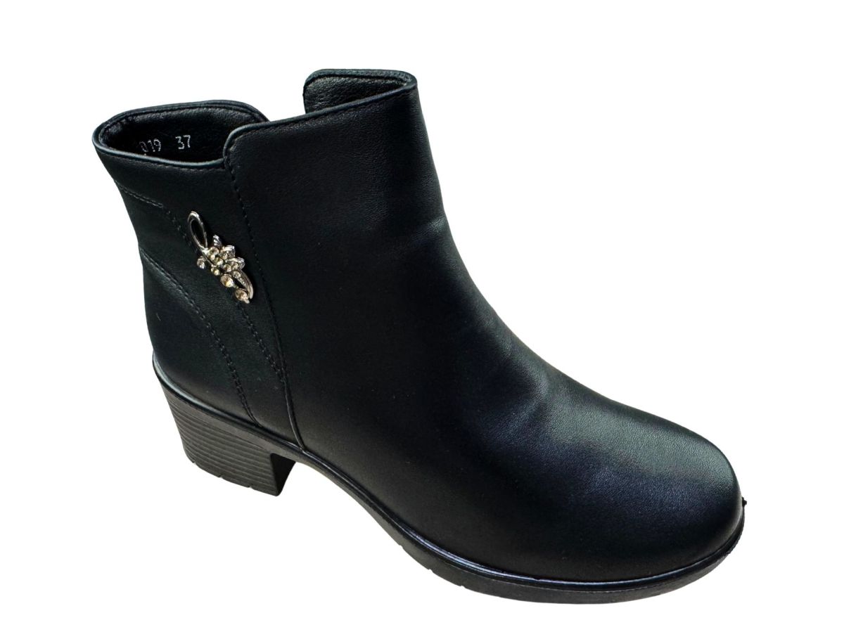 Cizme Dama Casual, Model Clasic, Piele Ecologica, Interior Captusit, Inchidere Fermoar, Accesoriu Metalic, Talpa cu Toc, Engross, Marimi 36-41, 8buc/bax