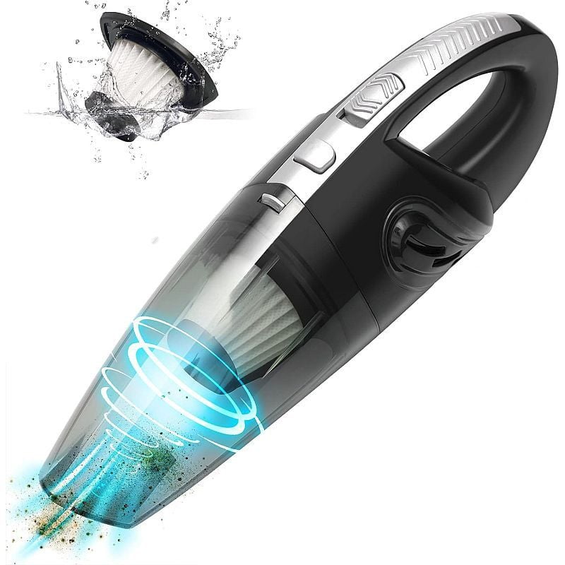 Aspirator auto wireless portabil, 120W, filtru HEPA, reincarcabil USB, aspirare uscata si umeda, cu acumulator Engros