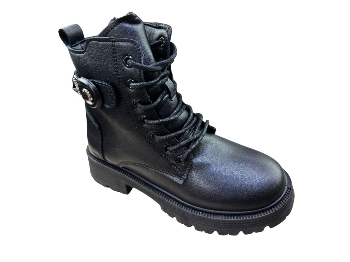 Bocanci Casual Dama Iarna, Interior Imblanit, Piele Ecologica, Inchidere Siret+ Fermoar, Accesoriu Metalic Atasat, Talpa Antiderapanta, Engross , Marimi 36-41, 8buc/bax