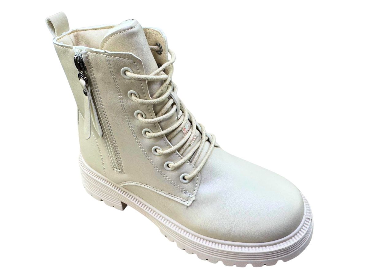 Bocanci Casual Dama Iarna, Interior Imblanit, Piele Ecologica, Inchidere Siret+ Fermoar, Design Clasic, Talpa Antiderapanta, Engross , Marimi 36-41, 8buc/bax bej