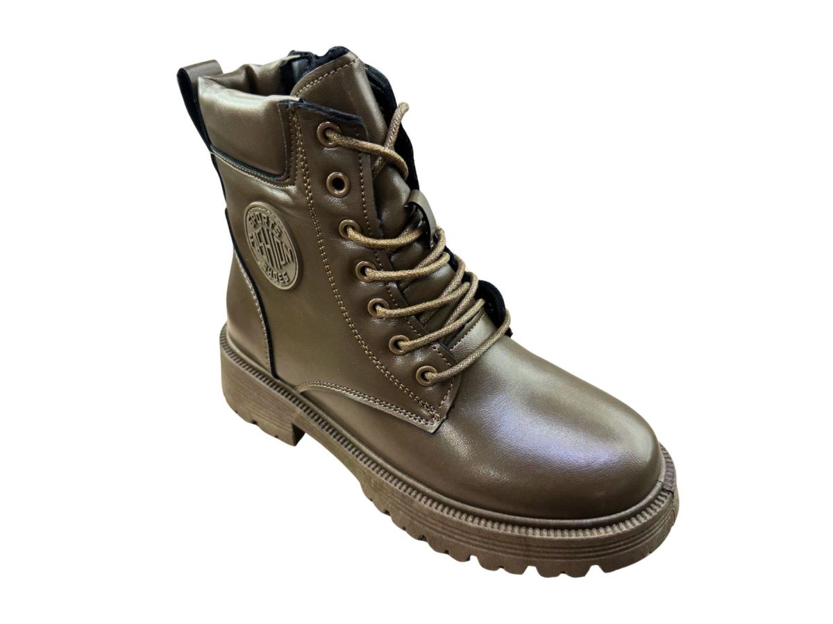 Bocanci Dama Casual, Iarna, Interior Imblanit, Talpa Antiderapanta, Piele Ecologica, Inchidere Siret+Fermoar, Engross, Marimi 36-41, 8buc/bax maro