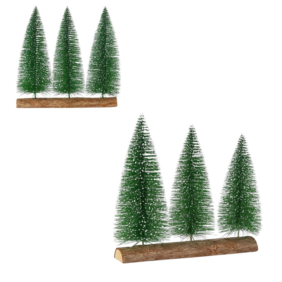 Brazi Artificiali 20cm pe Buturuga 22cm, cu Zapada Artificiala Ornament de Craciun Engros
