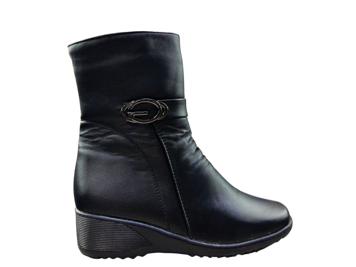 Cizme Dama Iarna, Piele Ecologica, Talpa Inalta, Inchidere Fermoar, Accesoriu Metalic Lateral, Interior Imblanit, Engross, Marimi 36-41, 8buc/bax