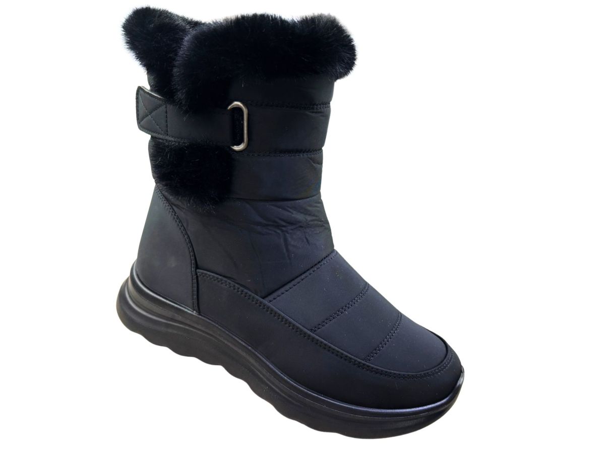 Cizme Iarna Dama Imblanite, Blana Sintetica Moale, Material Termoizolant, Talpa Antiderapanta, Engross, Marimi 37-42, 8buc/bax negru