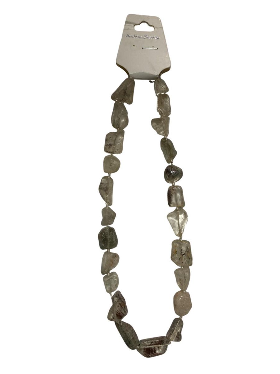 Colier din piatra CRISTAL DE STANCA NEFINISAT, cu inchizatoare, lungime: 48 cm (deschis)