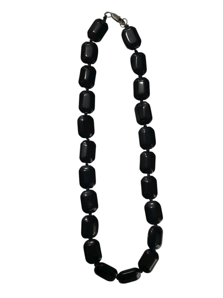 Colier din piatra ONIX cu inchizatoare, lungime: 46 cm (deschis)
