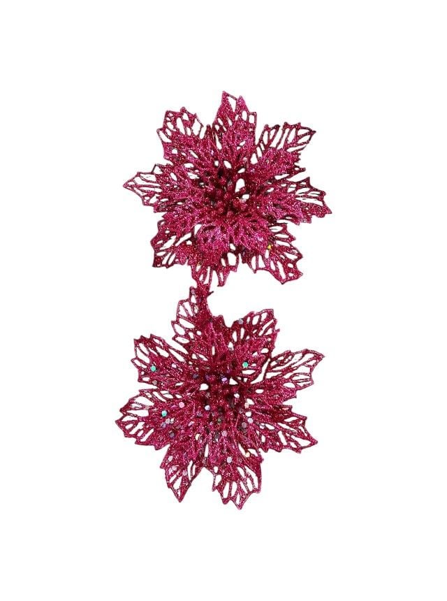 Flori ornament Engros decoratiune de Craciun, din plastic, set 2 buc