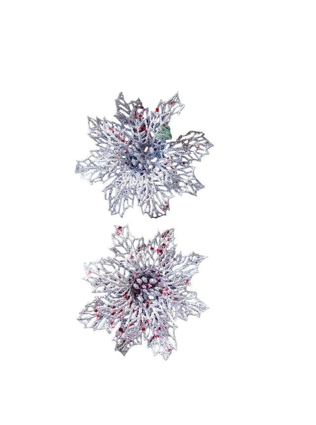 Flori ornament Engros decoratiune de Craciun, din plastic, set 2 buc