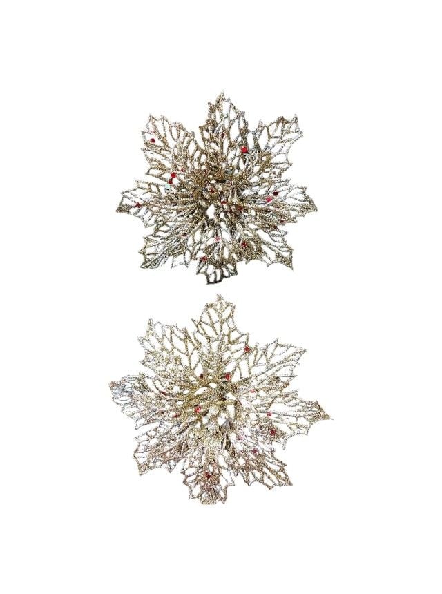 Flori ornament Engros decoratiune de Craciun, din plastic, set 2 buc