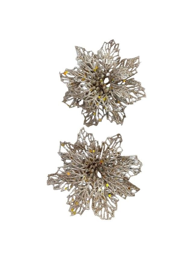 Flori ornament Engros decoratiune de Craciun, din plastic, set 2 buc