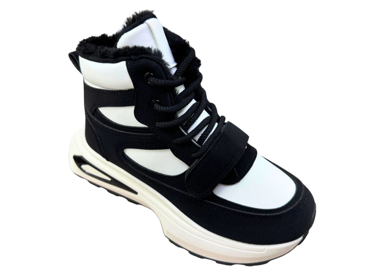 Ghete Iarna Sport-Casual, Dama si Adolescenti, Interior Imblanit, Piele Ecologica , Inchidere Sireturi + Arici, Engross, Marimi 36-41, 8buc/bax negru