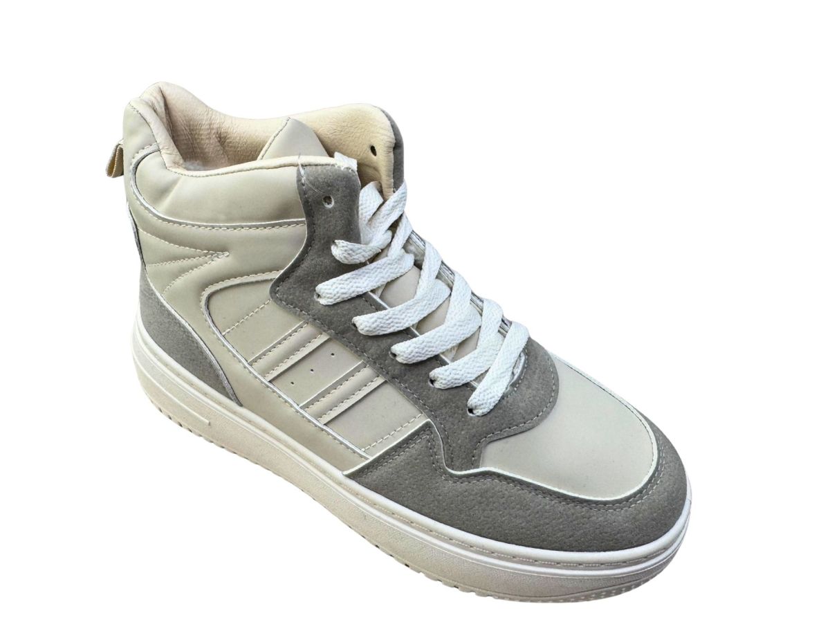 Ghete Sport-Casual Dama si Adolescenti, Piele Ecologica +Textil, Inchidere Siret, Sezon Rece, Talpa Flexibila, Usori, Engross, Marimi 36-41, 8buc/bax gri