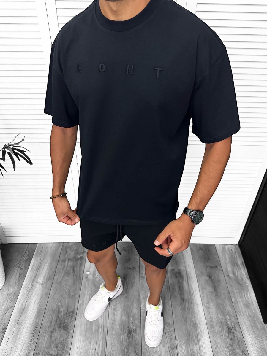 Compleu de vara tricou + pantaloni, negru, 13319 P20-3.1