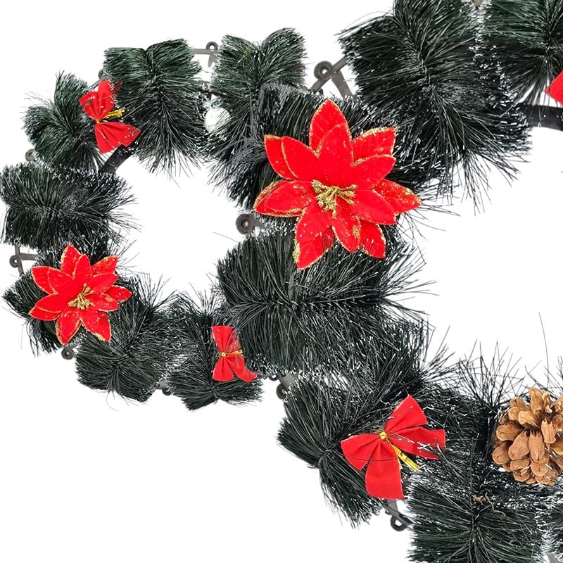 Coroana decorativa de Craciun cu accesorii tematice diferite, cu diametrul 40
