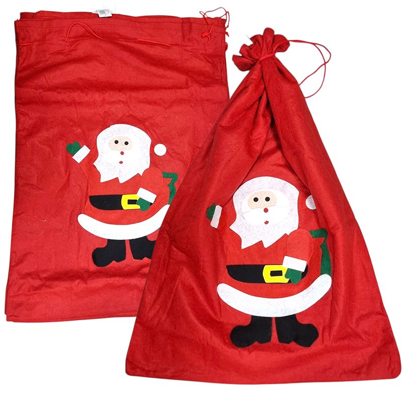 Sac decorativ de Craciun, textil, 12/buc pe set, 49 x 68 cm